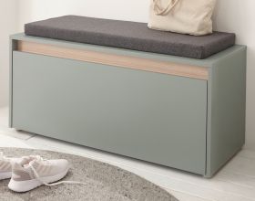 Garderobe Sitzbank Center in Salbei und Barista Eiche Garderobenbank 100 cm