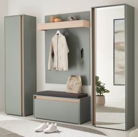 Garderobe Set 5-teilig Center in Salbei und Barista Eiche Garderobenkombination 230 x 200 cm