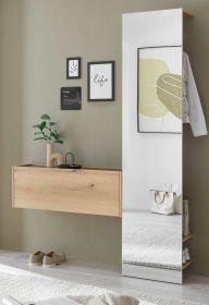 Garderobe Set 2-teilig Center in Evoke Eiche und grau Garderobenkombination 150 x 200 cm