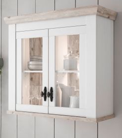 K�che H�ngeschrank Rovola in wei� Pinie Landhaus K�chenschrank h�ngend 92 x 85 cm, Soft-Close