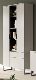 Stauraumschrank Morena in kaschmir und schwarz Mehrzweckschrank 90 x 192 cm, Soft-Close