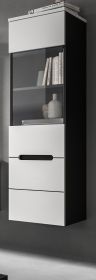 Vitrine Cooper in wei� und grau Vitrinenschrank h�ngend / stehend 36 x 125 cm