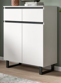 Kommode Gelia in wei� und schwarz Highboard 80 x 99 cm, Soft-Close