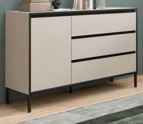 Sideboard Torello in Kaschmir und Schwarz Kommode 136 x 83 cm