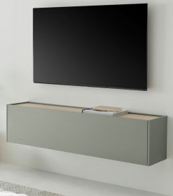 TV-Lowboard Center in Salbei und Barista Eiche TV-Unterteil h�ngend 150 cm H�ngeschrank