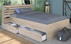 Parisot Kinder- und Jugendzimmer Stauraumbett Escale7 in Eiche japanisch Bett Liegefl�che 120 x 200 cm