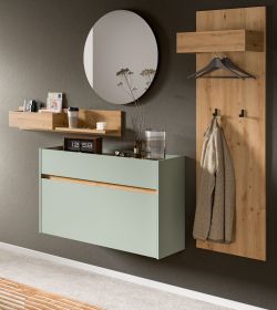 Garderobe Set 4-teilig Borga in Salbei und Artisan Eiche 205 x 197 cm