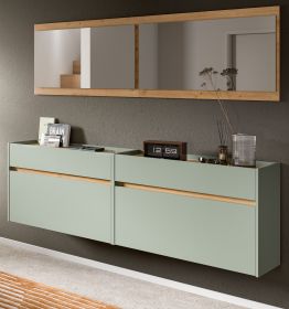 Garderobe Set 4-teilig Borga in Salbei und Artisan Eiche 220 x 192 cm