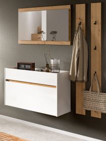 Garderobe Set 4-teilig Borga in wei� und Artisan Eiche 172 x 197 cm