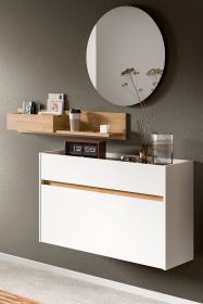 Garderobe Set 3-teilig Borga in wei� und Artisan Eiche 140 x 197 cm