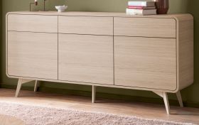Sideboard Elverum in Eiche natur Kommode skandinavisch 180 x 84 cm, mit Push-to-Open