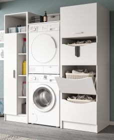 Waschmaschinenschrank Flexy in wei� Set 3-teilig 176 x 196 cm