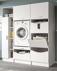 Waschmaschinenschrank Flexy in wei� Set 3-teilig 176 x 196 cm