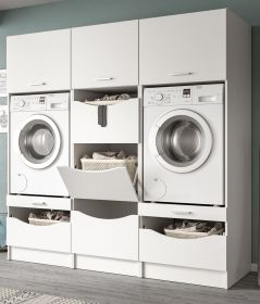 Waschmaschinenschrank Flexy in wei� Set 3-teilig 192 x 196 cm