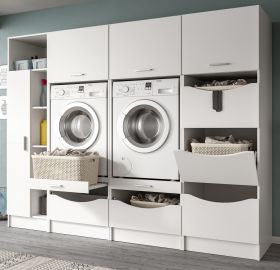 Waschmaschinenschrank Flexy in wei� Set 4-teilig 242 x 196 cm