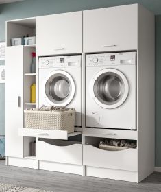 Waschmaschinenschrank Flexy in wei� Set 3-teilig 182 x 195 cm