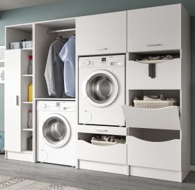 Waschmaschinenschrank Flexy in wei� Set 4-teilig 242 x 196 cm