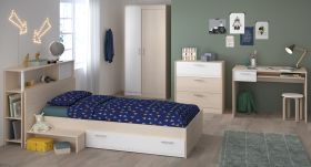 Parisot Kinder- und Jugendzimmer Set 5-teilig Charly in Akazie und wei�