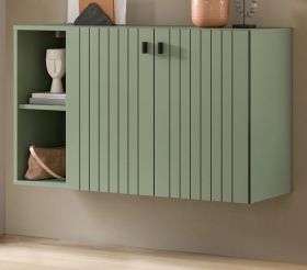 Flurkommode Loreno in Gr�n mit Rillen, Schuhschrank h�ngend 106 x 63 cm