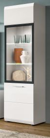 Vitrine Cover in wei� Hochglanz Vitrinenschrank 45 x 160 cm