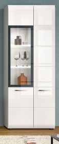 Vitrine Cover in wei� Hochglanz Vitrinenschrank 60 x 160 cm