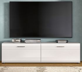 TV-Lowboard Cover in wei� Hochglanz 160 x 41 cm Soft-Close-Funktion