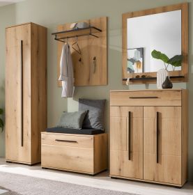Garderobe Set 6-teilig Design-D in Evoke Eiche 230 x 200 cm