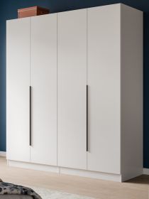 Kleiderschrank Swan in wei� Dreht�renschrank 4-t�rig 160 x 181 cm