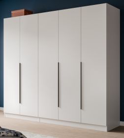 Kleiderschrank Swan in wei� Dreht�renschrank 5-t�rig 200 x 181 cm