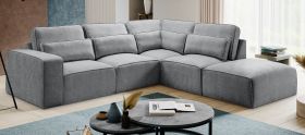 Sofa Pargola in grau Webstoff Ecksofa 4-Sitzer 305 x 281 cm