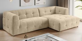 Sofa Astaro in beige Webstoff Ecksofa 5-Sitzer 292 x 161 cm
