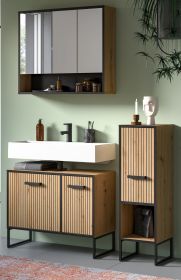 Badm�bel Set 3-teilig Scana in Artisan Eiche Badkombination 125 x 192 cm, Soft-Close