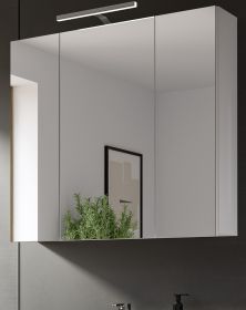 Badezimmer Spiegelschrank Talerno in Wei�, 3-t�rig 82 x 77