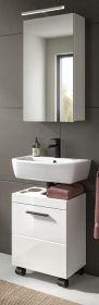 Badm�bel Set 2-teilig Talerno in wei� Hochglanz Badkombination 40 x 191 cm