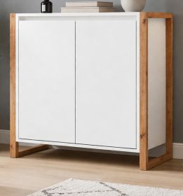 Kommode Malta in wei� und Artisan Eiche 80 x 88 cm