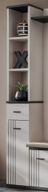 Flurkommode Vektor in Kaschmir und schwarz Flurschrank mit Regalelement 30 x 203 cm