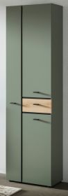 Badezimmer Hochschrank Matteo in Gr�n mit Evoke Eiche 51 x 191 cm