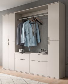 Garderobe Set Line-Up in Kaschmir, Garderobenschrank 212 x 193 cm