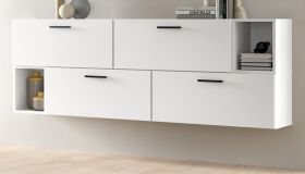 Sideboard Onawa in wei� Kommode h�ngend / stehend 176 cm, Soft-Close