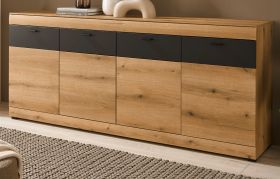 Sideboard Assina in Evoke Eiche und Graphit Grau, gro�e Kommode 200 cm mit Soft-Close