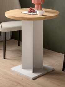 Esstisch Anton in Artisan Eiche und wei� K�chentisch rund � 70 cm