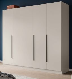 Kleiderschrank Swan in Kaschmir / Sand Dreht�renschrank 5-t�rig 200 x 181 cm