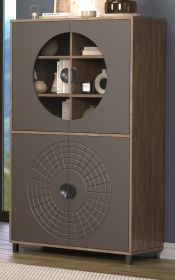Vitrine Oriana in Bronze und Rostoptik, Highboard 97 x 163 cm mit Soft-Close