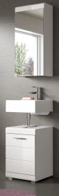 Badm�bel Set 2-teilig Shawn in wei� Hochglanz Badkombination 40 x 191 cm