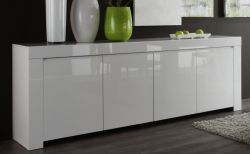 Kommode Livorno in wei� Hochglanz lackiert - Sideboard 210 x 84 cm