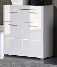 Badezimmer Kommode Adamo in wei� Hochglanz Badschrank 73 x 79 cm