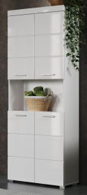 Badezimmer: Hochschrank Adamo in wei� Hochglanz 73 x 190 cm