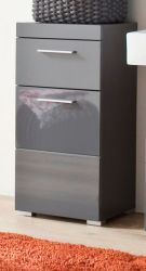 Badezimmer Unterschrank Adamo in grau Hochglanz Badschrank 37 x 79 cm