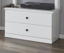 Garderobenbank Milla in wei� Landhaus Sitzbank 81 x 49 cm