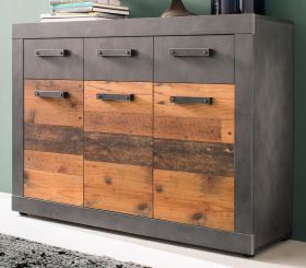 Sideboard Foundry in Used Wood Altholz Design, Kommode 117 x 86 cm